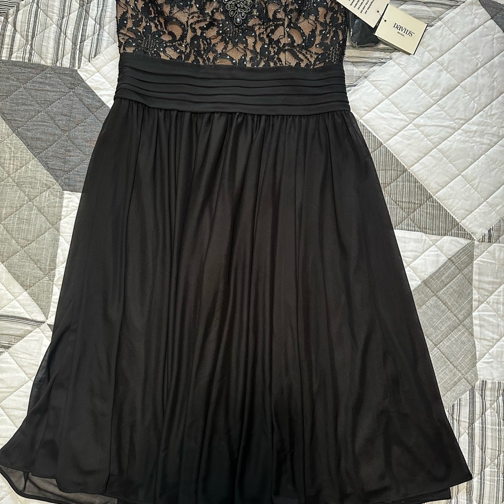 David’s bridal black and nude dress size 6